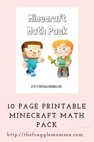 Free printable Minecraft math pack! 