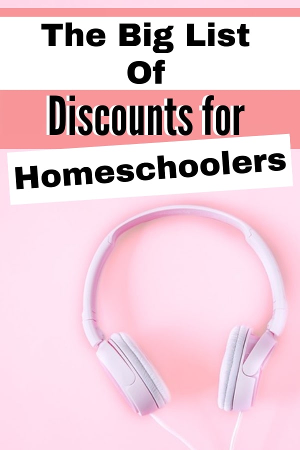 List of Discounts for Homeschoolers